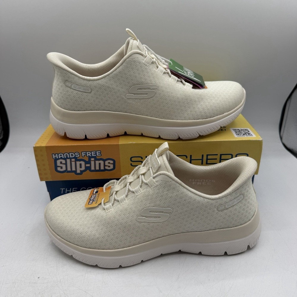 Skechers Summits Charming Glow Shoes Womens Sz 6 Natural Slip Ins Sneaker 150289